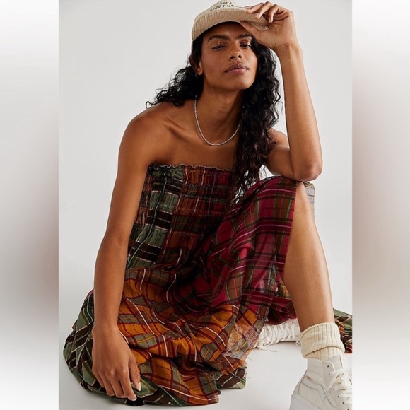 Free People Lusanne Convertible Plaid Maxi Skirt Dress Combo - Picture 2 of 8